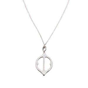 Stella & Dot Pendant Round Link Chain Necklace Silver Tone 20 to 23 in